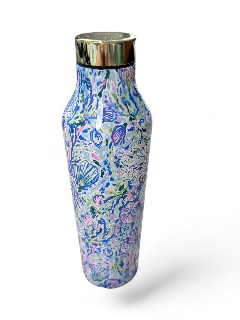 Lilly Pulitzer Insulated Floral Shell Pattern Water Bottle - Blue, Pink & Green